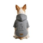 Monopetz Baskılı İçi Polarlı Köpek ve Kedi Kıyafeti & Elbisesi - Gri Renk Kapüşonlu Hoodie BA719, S