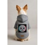 Monopetz Baskılı İçi Polarlı Köpek ve Kedi Kıyafeti & Elbisesi - Gri Renk Kapüşonlu Hoodie BEFAD, S