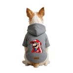 monopetz Baskılı İçi Polarlı Köpek Ve Kedi Kıyafeti & Elbisesi - Gri Renk Kapüşonlu Hoodie Bf28C S