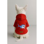 Monopetz Baskılı İçi Polarlı Köpek ve Kedi Kıyafeti & Elbisesi - Kırmızı Renk Kapüşonlu Hoodie B0A52, 4XL