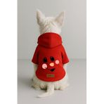 monopetz Baskılı İçi Polarlı Köpek Ve Kedi Kıyafeti & Elbisesi - Kırmızı Renk Kapüşonlu Hoodie B1A80 5Xl