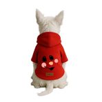 monopetz Baskılı İçi Polarlı Köpek Ve Kedi Kıyafeti & Elbisesi - Kırmızı Renk Kapüşonlu Hoodie B1A80 Xl