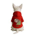 Monopetz Baskılı İçi Polarlı Köpek ve Kedi Kıyafeti & Elbisesi - Kırmızı Renk Kapüşonlu Hoodie B2065, 6XL