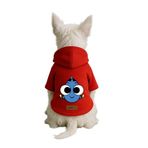 monopetz Baskılı İçi Polarlı Köpek Ve Kedi Kıyafeti & Elbisesi - Kırmızı Renk Kapüşonlu Hoodie B280F M