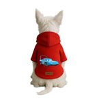 monopetz Baskılı İçi Polarlı Köpek Ve Kedi Kıyafeti & Elbisesi - Kırmızı Renk Kapüşonlu Hoodie B29A1 4Xl