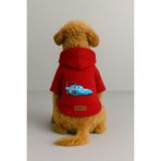 monopetz Baskılı İçi Polarlı Köpek Ve Kedi Kıyafeti & Elbisesi - Kırmızı Renk Kapüşonlu Hoodie B29A1 S