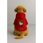 monopetz Baskılı İçi Polarlı Köpek Ve Kedi Kıyafeti & Elbisesi - Kırmızı Renk Kapüşonlu Hoodie B30B6 Xl