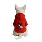 Monopetz Baskılı İçi Polarlı Köpek ve Kedi Kıyafeti & Elbisesi - Kırmızı Renk Kapüşonlu Hoodie B314D, M