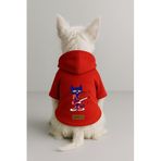 monopetz Baskılı İçi Polarlı Köpek Ve Kedi Kıyafeti & Elbisesi - Kırmızı Renk Kapüşonlu Hoodie B3347 3Xl