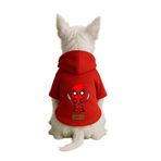 Monopetz Baskılı İçi Polarlı Köpek ve Kedi Kıyafeti & Elbisesi - Kırmızı Renk Kapüşonlu Hoodie B3EB0, 3XL