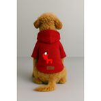 Monopetz Baskılı İçi Polarlı Köpek ve Kedi Kıyafeti & Elbisesi - Kırmızı Renk Kapüşonlu Hoodie B4974, 3XL