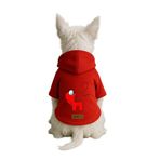 Monopetz Baskılı İçi Polarlı Köpek ve Kedi Kıyafeti & Elbisesi - Kırmızı Renk Kapüşonlu Hoodie B4974, 6XL