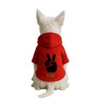 Monopetz Baskılı İçi Polarlı Köpek ve Kedi Kıyafeti & Elbisesi - Kırmızı Renk Kapüşonlu Hoodie B5429, M