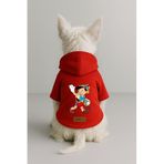 monopetz Baskılı İçi Polarlı Köpek Ve Kedi Kıyafeti & Elbisesi - Kırmızı Renk Kapüşonlu Hoodie B5487 2Xl