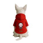 monopetz Baskılı İçi Polarlı Köpek Ve Kedi Kıyafeti & Elbisesi - Kırmızı Renk Kapüşonlu Hoodie B69D9 S