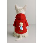 monopetz Baskılı İçi Polarlı Köpek Ve Kedi Kıyafeti & Elbisesi - Kırmızı Renk Kapüşonlu Hoodie B759D Xl