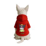 monopetz Baskılı İçi Polarlı Köpek Ve Kedi Kıyafeti & Elbisesi - Kırmızı Renk Kapüşonlu Hoodie Bc10D M