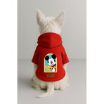 monopetz Baskılı İçi Polarlı Köpek Ve Kedi Kıyafeti & Elbisesi - Kırmızı Renk Kapüşonlu Hoodie Bd517 S