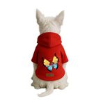 Monopetz Baskılı İçi Polarlı Köpek ve Kedi Kıyafeti & Elbisesi - Kırmızı Renk Kapüşonlu Hoodie BE008, M