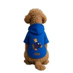 Monopetz Baskılı İçi Polarlı Köpek ve Kedi Kıyafeti & Elbisesi - Mavi Renk Kapüşonlu Hoodie B3842, M