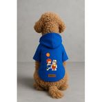 Monopetz Baskılı İçi Polarlı Köpek ve Kedi Kıyafeti & Elbisesi - Mavi Renk Kapüşonlu Hoodie B6862, L