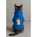 monopetz Baskılı İçi Polarlı Köpek Ve Kedi Kıyafeti & Elbisesi - Mavi Renk Kapüşonlu Hoodie B69D4 3Xl