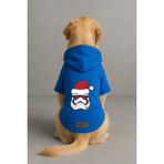 monopetz Baskılı İçi Polarlı Köpek Ve Kedi Kıyafeti & Elbisesi - Mavi Renk Kapüşonlu Hoodie B6F11 2Xl