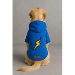 monopetz Baskılı İçi Polarlı Köpek Ve Kedi Kıyafeti & Elbisesi - Mavi Renk Kapüşonlu Hoodie B8122 L