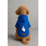 Monopetz Baskılı İçi Polarlı Köpek ve Kedi Kıyafeti & Elbisesi - Mavi Renk Kapüşonlu Hoodie B9EF6, 6XL