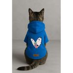 monopetz Baskılı İçi Polarlı Köpek Ve Kedi Kıyafeti & Elbisesi - Mavi Renk Kapüşonlu Hoodie Ba303 4Xl