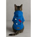 monopetz Baskılı İçi Polarlı Köpek Ve Kedi Kıyafeti & Elbisesi - Mavi Renk Kapüşonlu Hoodie Bea80 2Xl