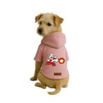 Monopetz Baskılı İçi Polarlı Köpek ve Kedi Kıyafeti & Elbisesi - Pembe Renk Kapüşonlu Hoodie B09E9, 2XL