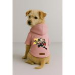 Monopetz Baskılı İçi Polarlı Köpek ve Kedi Kıyafeti & Elbisesi - Pembe Renk Kapüşonlu Hoodie B1144, 5XL