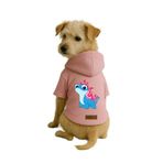 Monopetz Baskılı İçi Polarlı Köpek ve Kedi Kıyafeti & Elbisesi - Pembe Renk Kapüşonlu Hoodie B269B, L