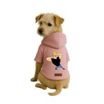 monopetz Baskılı İçi Polarlı Köpek Ve Kedi Kıyafeti & Elbisesi - Pembe Renk Kapüşonlu Hoodie B2C0A Xl