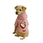 Monopetz Baskılı İçi Polarlı Köpek ve Kedi Kıyafeti & Elbisesi - Pembe Renk Kapüşonlu Hoodie B36DF, XL