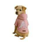 Monopetz Baskılı İçi Polarlı Köpek ve Kedi Kıyafeti & Elbisesi - Pembe Renk Kapüşonlu Hoodie B42CC, 5XL