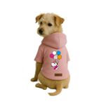 Monopetz Baskılı İçi Polarlı Köpek ve Kedi Kıyafeti & Elbisesi - Pembe Renk Kapüşonlu Hoodie B58E6, L