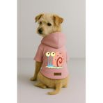 Monopetz Baskılı İçi Polarlı Köpek ve Kedi Kıyafeti & Elbisesi - Pembe Renk Kapüşonlu Hoodie B6C1B, XL