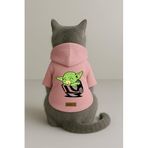 monopetz Baskılı İçi Polarlı Köpek Ve Kedi Kıyafeti & Elbisesi - Pembe Renk Kapüşonlu Hoodie B729A Xl