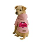 Monopetz Baskılı İçi Polarlı Köpek ve Kedi Kıyafeti & Elbisesi - Pembe Renk Kapüşonlu Hoodie B7CCB, L