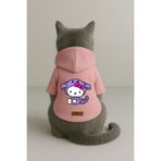 monopetz Baskılı İçi Polarlı Köpek Ve Kedi Kıyafeti & Elbisesi - Pembe Renk Kapüşonlu Hoodie B9357 2Xl