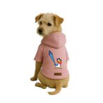 monopetz Baskılı İçi Polarlı Köpek Ve Kedi Kıyafeti & Elbisesi - Pembe Renk Kapüşonlu Hoodie B9989 4Xl