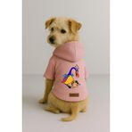 Monopetz Baskılı İçi Polarlı Köpek ve Kedi Kıyafeti & Elbisesi - Pembe Renk Kapüşonlu Hoodie BCA9A, L