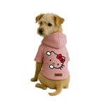 monopetz Baskılı İçi Polarlı Köpek Ve Kedi Kıyafeti & Elbisesi - Pembe Renk Kapüşonlu Hoodie Bea80 Xl