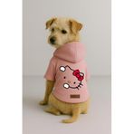 monopetz Baskılı İçi Polarlı Köpek Ve Kedi Kıyafeti & Elbisesi - Pembe Renk Kapüşonlu Hoodie Bea80 Xs