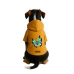 Monopetz Baskılı İçi Polarlı Köpek ve Kedi Kıyafeti & Elbisesi - Sarı Renk Kapüşonlu Hoodie B5DBB, M