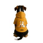 Monopetz Baskılı İçi Polarlı Köpek ve Kedi Kıyafeti & Elbisesi - Sarı Renk Kapüşonlu Hoodie B7112, M