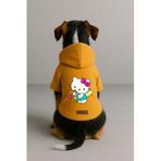 monopetz Baskılı İçi Polarlı Köpek Ve Kedi Kıyafeti & Elbisesi - Sarı Renk Kapüşonlu Hoodie B8228 6Xl