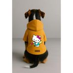 monopetz Baskılı İçi Polarlı Köpek Ve Kedi Kıyafeti & Elbisesi - Sarı Renk Kapüşonlu Hoodie B8228 Xl